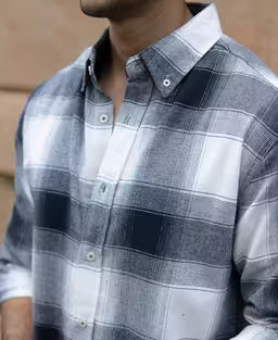 Navy Flannel Checks Shirt