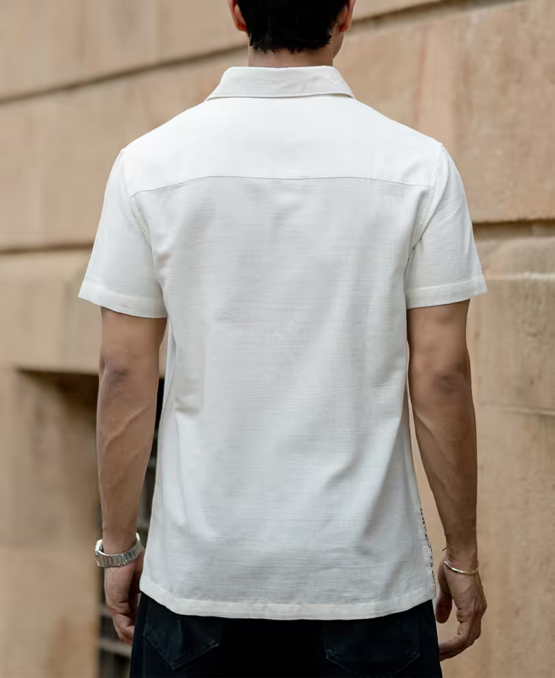 Natural Embroidered Shirt