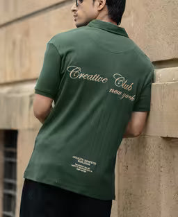 Green Embroidered Zipper T-Shirt