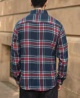 Navy Flannel Checked Shirt