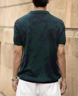Pine Abstract Knit Polo T-Shirt