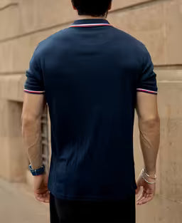 Navy Structured Zipper T-Shirt