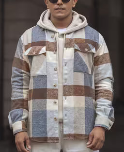 Beige Regular Fit Full Sleeve Shirt With Double Flap Pocket