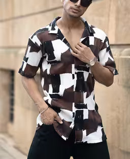 Multicolour Printed Pleat Shirt