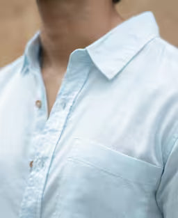 Light Blue Linen Blend Shirt