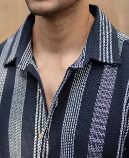 Navy Structured Stripe Shirt