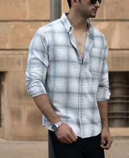 Light Grey Checks Shirt