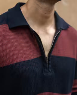 Brown And Navy Striped T-Shirt