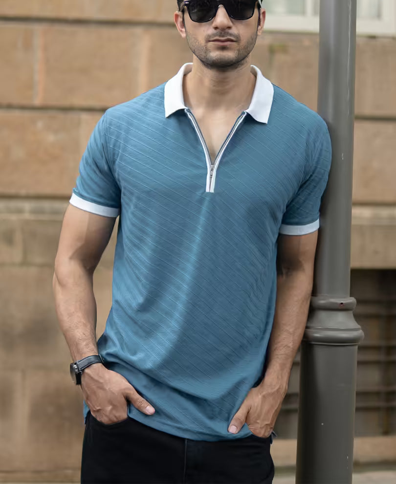 Dark Sky Contrast Polo T-Shirt