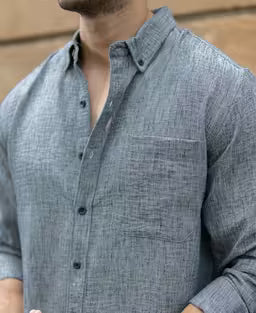 Dark Grey Slub Textured Shirt