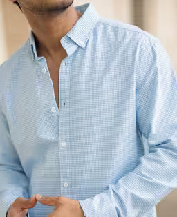 Blue Micro Checked Shirt