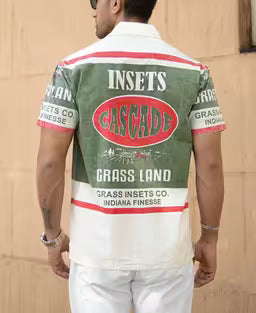 Olive Washed Printed Shirt